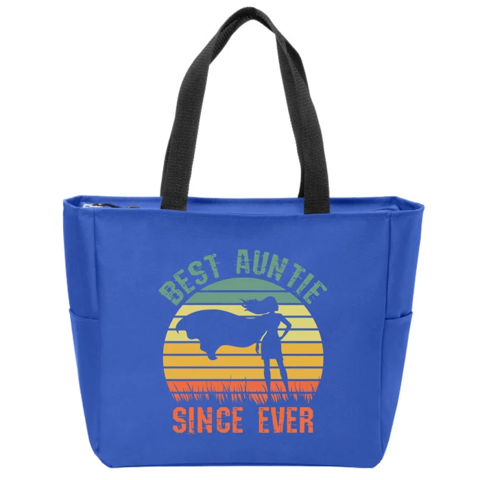 Best Auntie Since Ever Hero Super Aunt Birthday Aunts Great Gift Zip Tote Bag