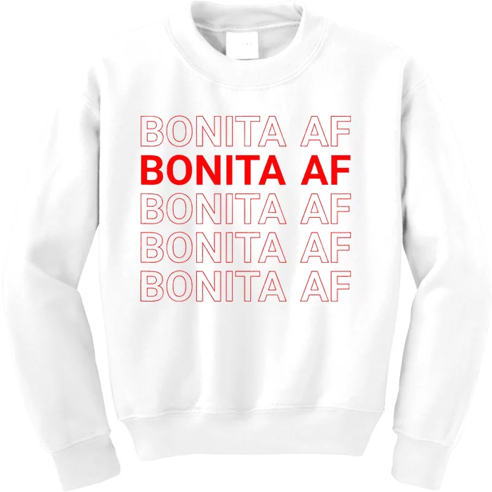 Bonita Af Spanish Pretty Latina Kids Sweatshirt