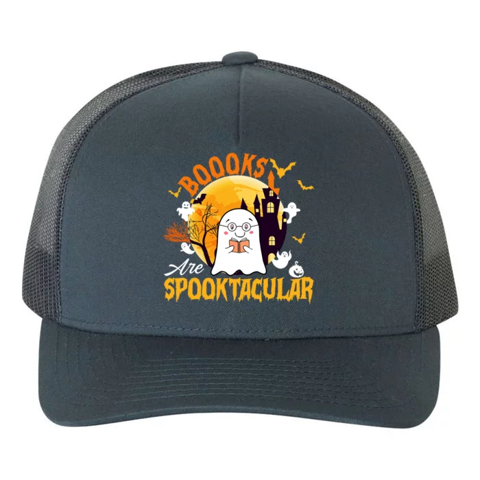 Boooks Are Spooktacular Cute Ghost Read Books Halloween Great Gift Yupoong Adult 5-Panel Trucker Hat