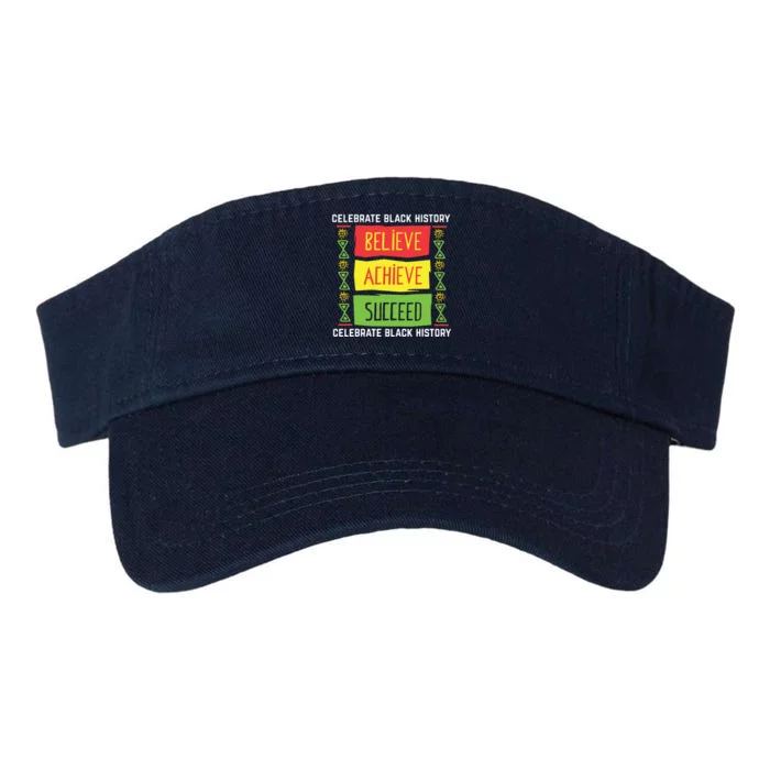 Believe Achieve Succeed Black History Gift Political Valucap Bio-Washed Visor