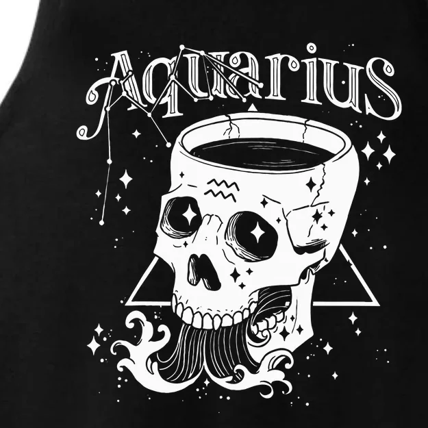 Blackcraft Aquarius Skull Coven Witch Zodiac Art Ladies Tri-Blend Wicking Tank