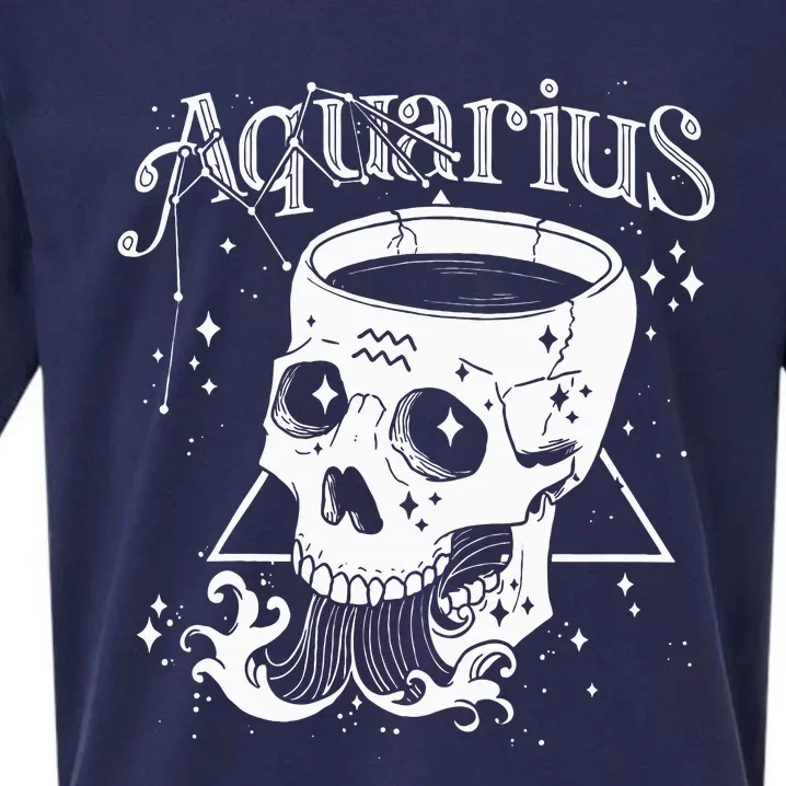 Blackcraft Aquarius Skull Coven Witch Zodiac Art Sueded Cloud Jersey T-Shirt