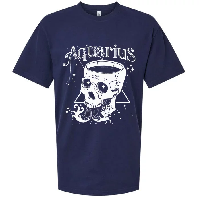 Blackcraft Aquarius Skull Coven Witch Zodiac Art Sueded Cloud Jersey T-Shirt