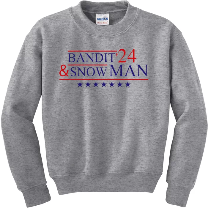 Bandit And Snowman 2024 Election Kids Sweatshirt