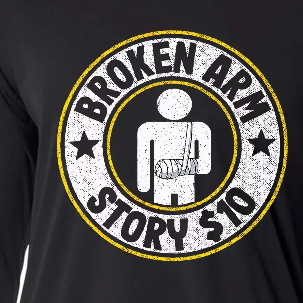 Broken Arm Story $10 Broken Hand Get Well Broken Arm Cooling Performance Long Sleeve Crew