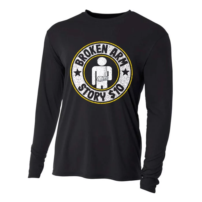 Broken Arm Story $10 Broken Hand Get Well Broken Arm Cooling Performance Long Sleeve Crew