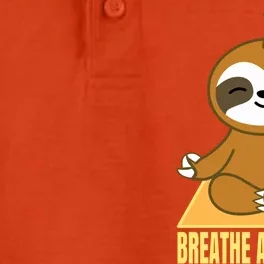 Breathe And Smile Meditating Sloth Lady 'S Yoga Namaste Gift Dry Zone Grid Performance Polo