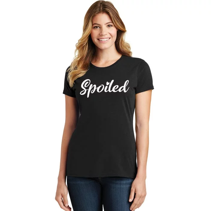 Broke And Spoiled Matching Couples Funny Women's T-Shirt