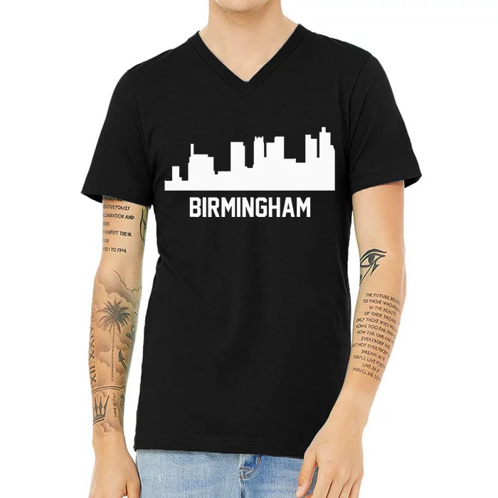 Birmingham Alabama Skyline Cityscape V-Neck T-Shirt