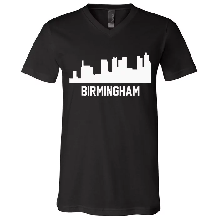 Birmingham Alabama Skyline Cityscape V-Neck T-Shirt