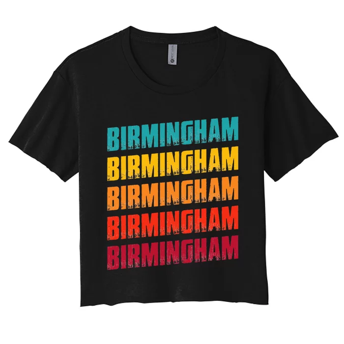 Birmingham Alabama Souvenir Retro Vintage Birmingham Women's Crop Top Tee