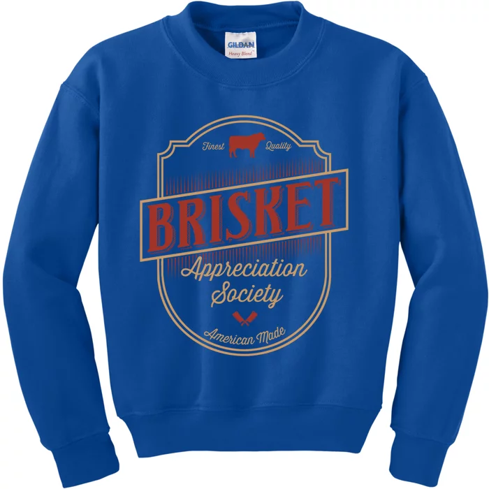 Brisket Appreciation Society Smoking Meat Vintage Barbecue Gift Kids Sweatshirt