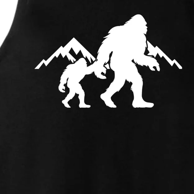 Bigfoot And Son Wild Outdoor Gift For Fathers Day Ladies Tri-Blend Wicking Tank