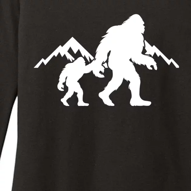 Bigfoot And Son Wild Outdoor Gift For Fathers Day Womens CVC Long Sleeve Shirt