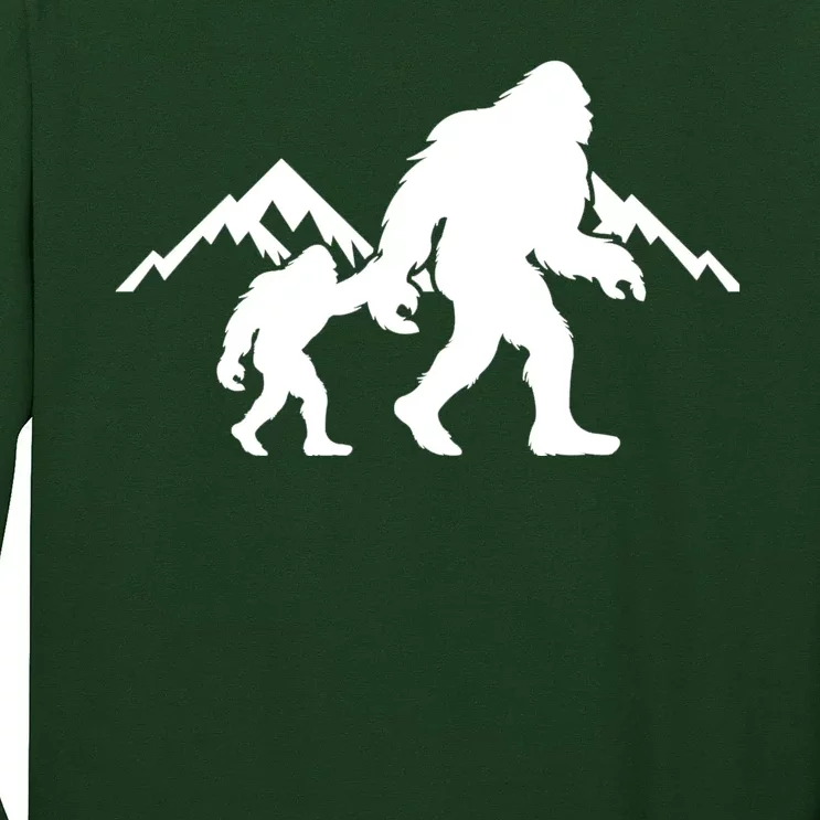 Bigfoot And Son Wild Outdoor Gift For Fathers Day Long Sleeve Shirt