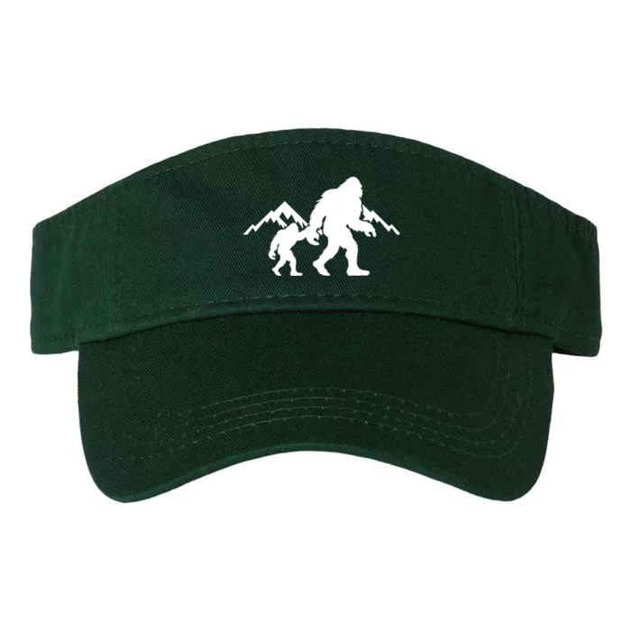 Bigfoot And Son Wild Outdoor Gift For Fathers Day Valucap Bio-Washed Visor