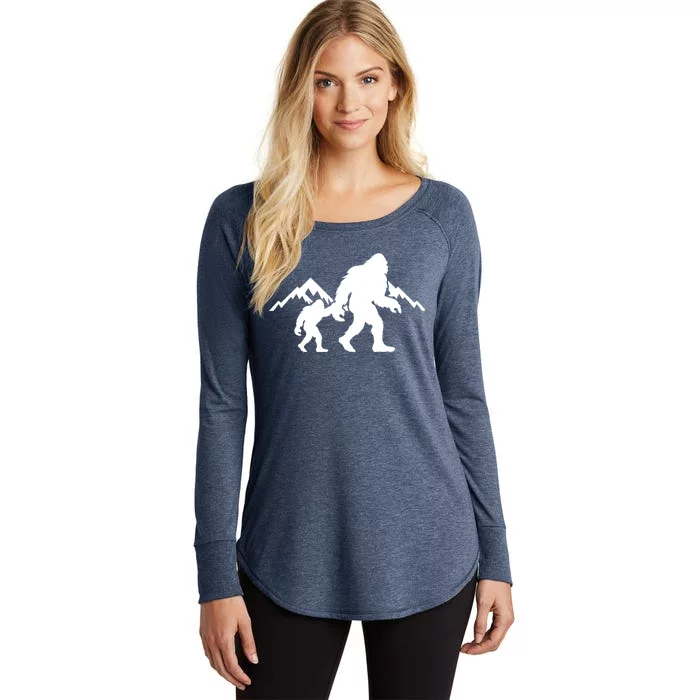 Bigfoot And Son Wild Outdoor Gift For Fathers Day Women's Perfect Tri Tunic Long Sleeve Shirt