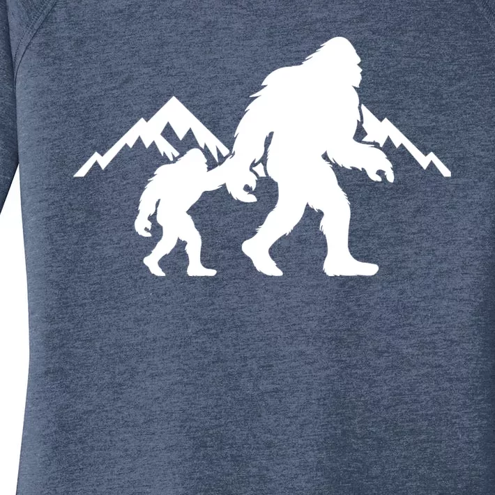 Bigfoot And Son Wild Outdoor Gift For Fathers Day Women's Perfect Tri Tunic Long Sleeve Shirt