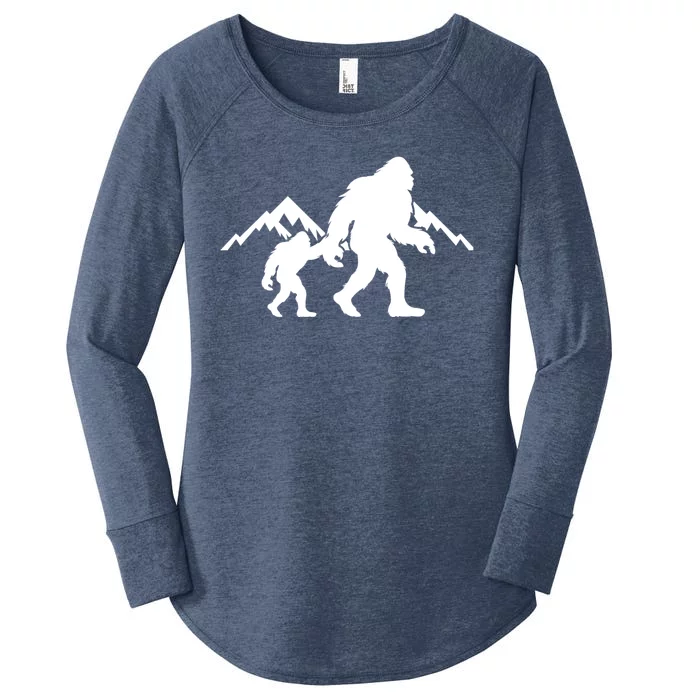 Bigfoot And Son Wild Outdoor Gift For Fathers Day Women's Perfect Tri Tunic Long Sleeve Shirt