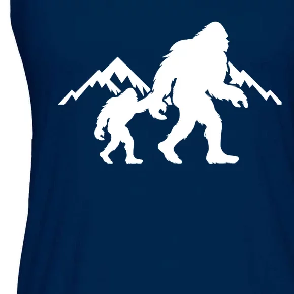 Bigfoot And Son Wild Outdoor Gift For Fathers Day Ladies Essential Flowy Tank