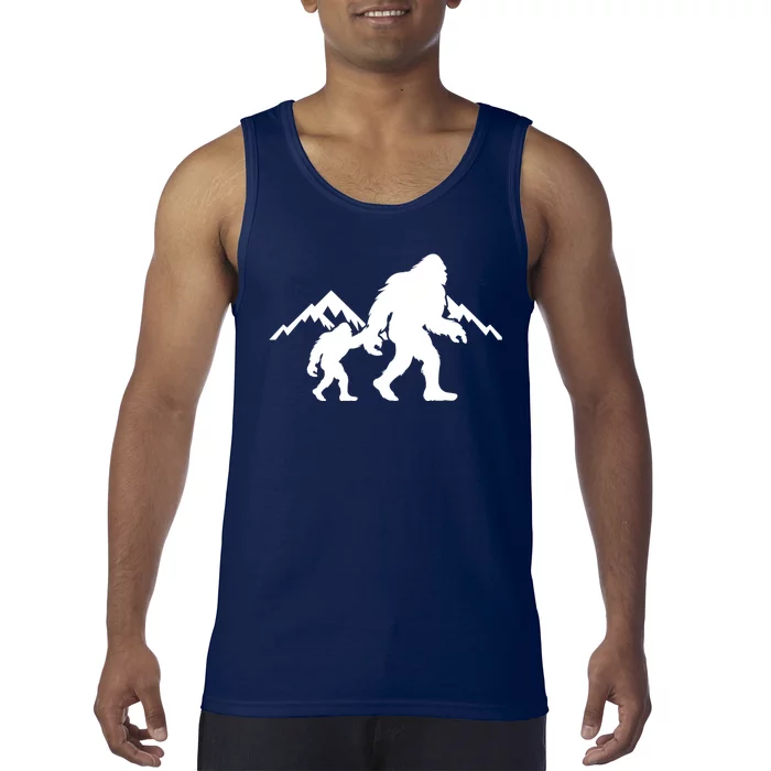 Bigfoot And Son Wild Outdoor Gift For Fathers Day Tank Top