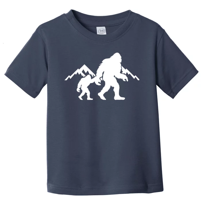 Bigfoot And Son Wild Outdoor Gift For Fathers Day Toddler T-Shirt