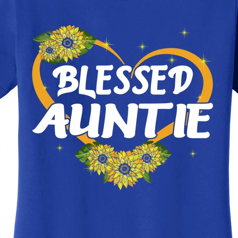 Blessed Auntie Sunflower Cool Gift Mothers Day Gift Women's T-Shirt