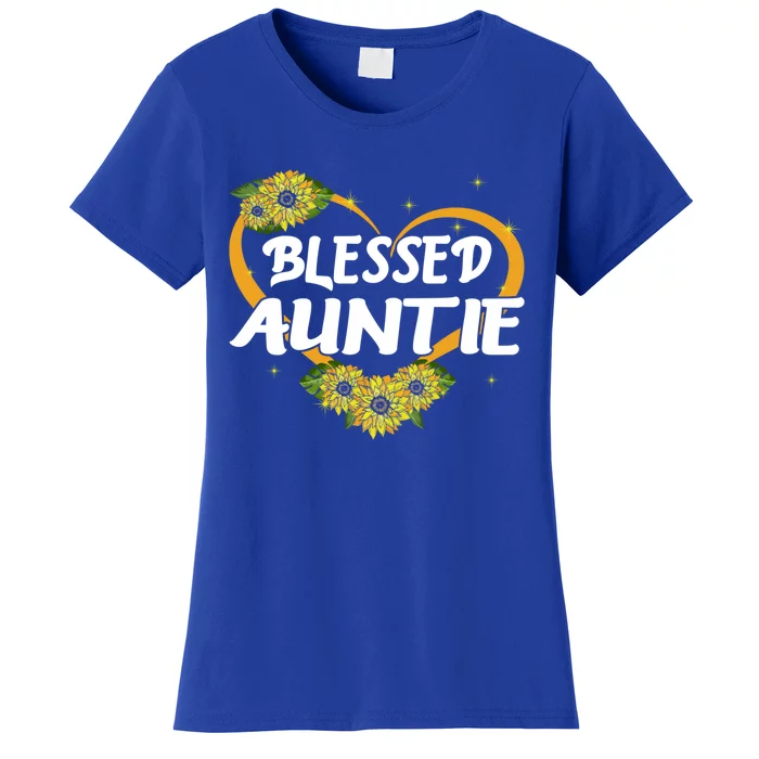 Blessed Auntie Sunflower Cool Gift Mothers Day Gift Women's T-Shirt