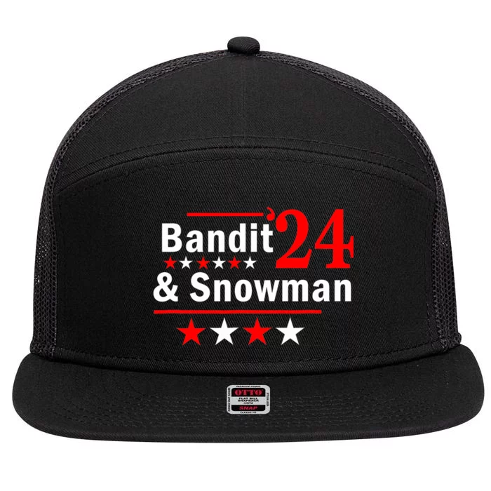 Bandit And Snowman 2024 Election 7 Panel Mesh Trucker Snapback Hat