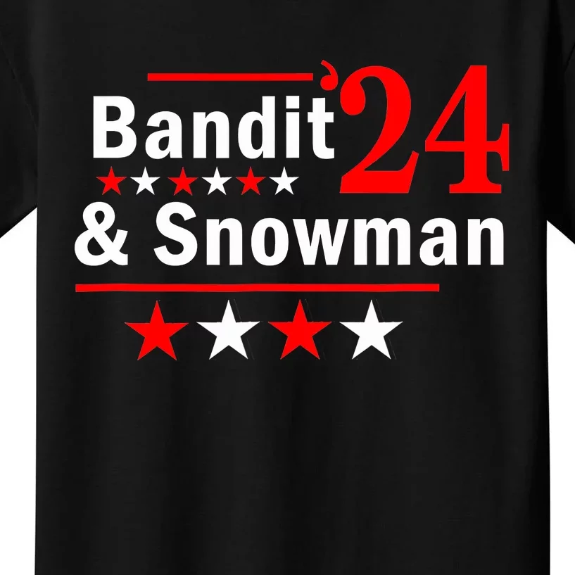 Bandit And Snowman 2024 Election Kids T-Shirt