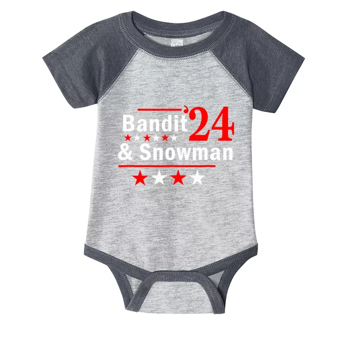 Bandit And Snowman 2024 Election Infant Baby Jersey Bodysuit