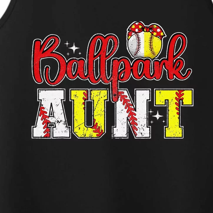 Ballpark Aunt Softball Baseball Aunt Performance Tank