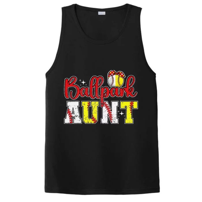 Ballpark Aunt Softball Baseball Aunt Performance Tank