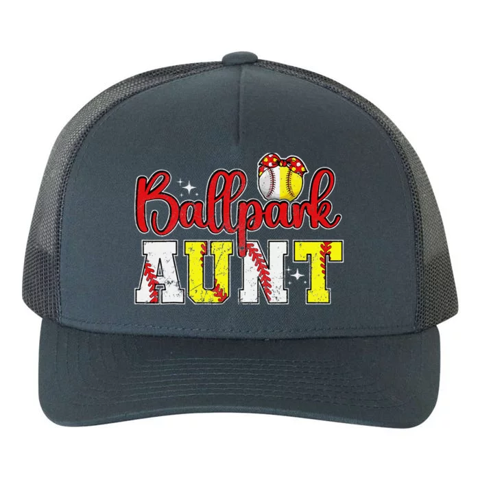 Ballpark Aunt Softball Baseball Aunt Yupoong Adult 5-Panel Trucker Hat