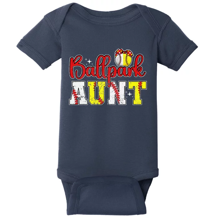 Ballpark Aunt Softball Baseball Aunt Baby Bodysuit