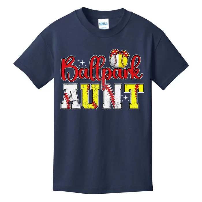 Ballpark Aunt Softball Baseball Aunt Kids T-Shirt