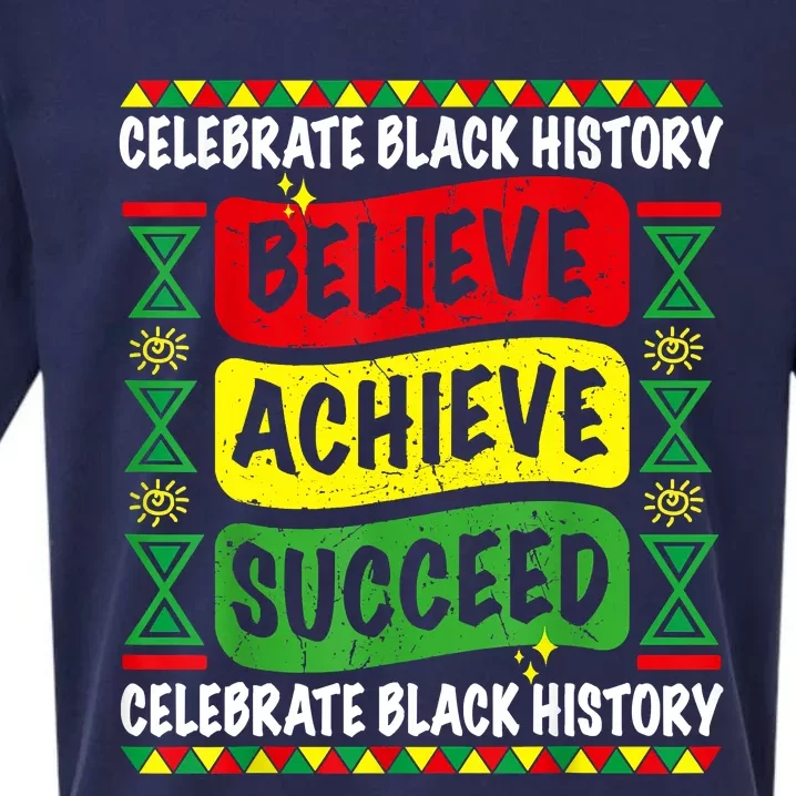 Believe Achieve Succeed Black History Month Proud African Sueded Cloud Jersey T-Shirt