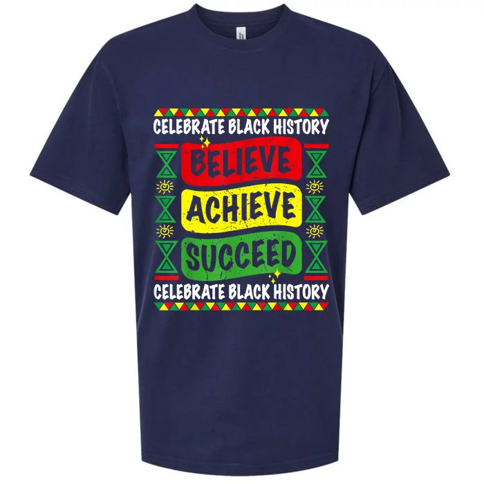 Believe Achieve Succeed Black History Month Proud African Sueded Cloud Jersey T-Shirt