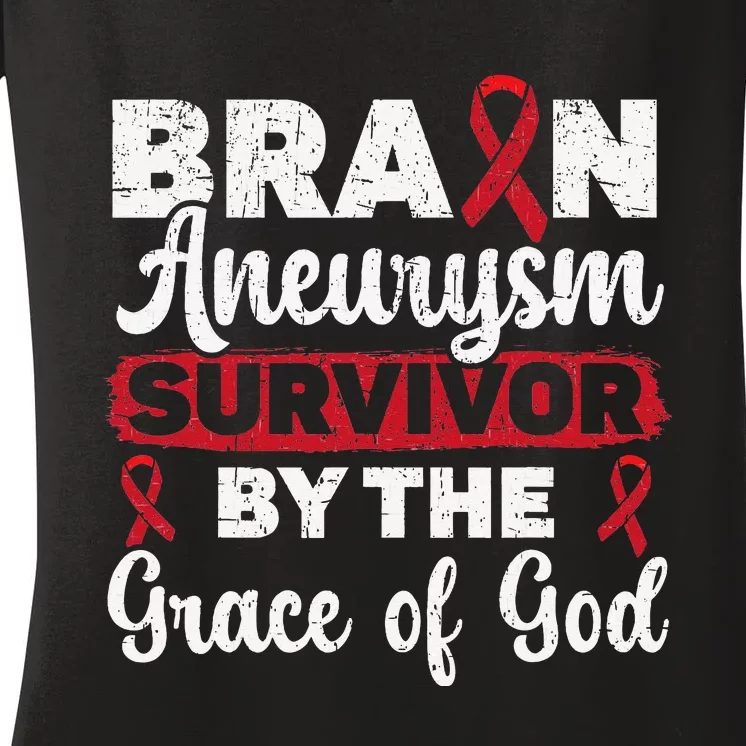 Brain Aneurysm Survivor Medical Condition Aneurysm Awareness Women's V-Neck T-Shirt