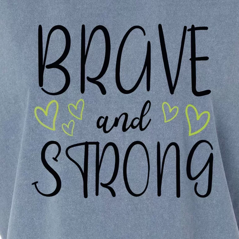 Brave And Strong Lymphoma Warrior Garment-Dyed Women's Muscle Tee