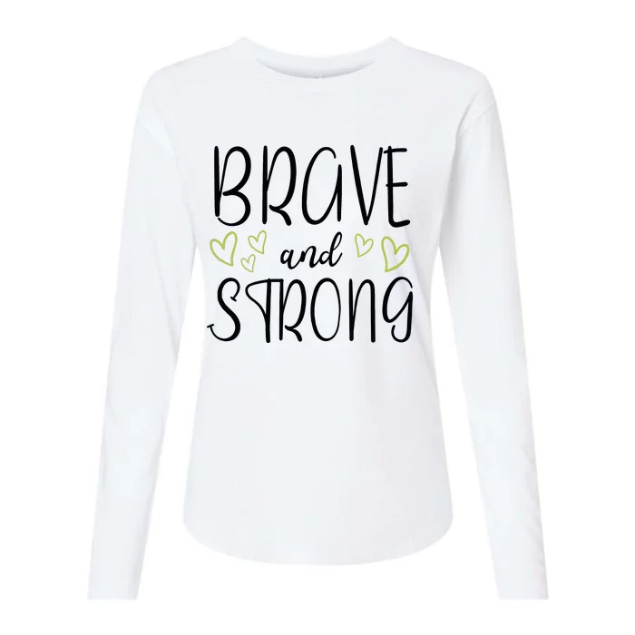 Brave And Strong Lymphoma Warrior Womens Cotton Relaxed Long Sleeve T-Shirt