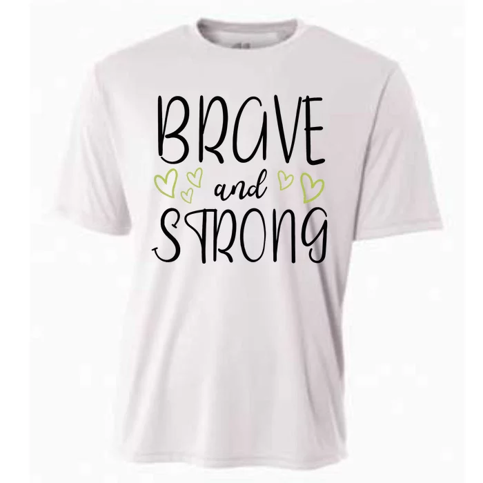 Brave And Strong Lymphoma Warrior Cooling Performance Crew T-Shirt