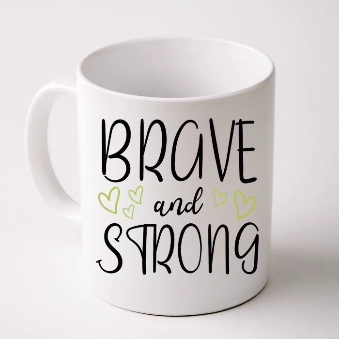 Brave And Strong Lymphoma Warrior Front & Back Coffee Mug