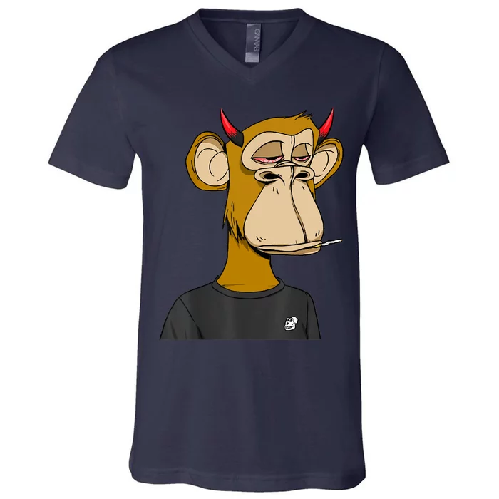 Bitcoin Ape Stoned V-Neck T-Shirt