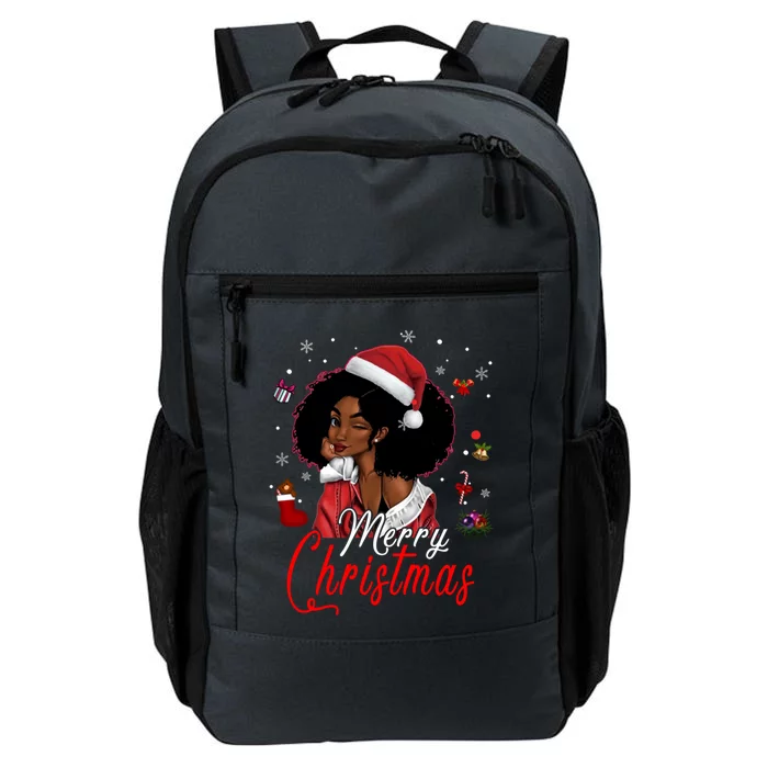 Black African Santa Hat African American Merry Christmas Pj Cool Gift Daily Commute Backpack