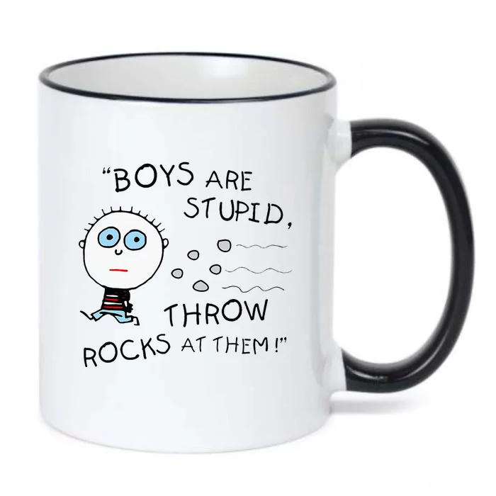 Boyfriend Are Stupid Throw Rocks At Them Funny Black Color Changing Mug