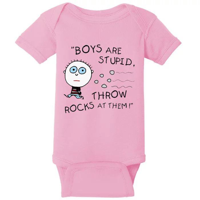 Boyfriend Are Stupid Throw Rocks At Them Funny Baby Bodysuit