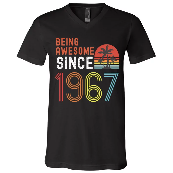 Being Awesome Since 1967, Made In 1967, Vintage 54th Birthday V-Neck T-Shirt