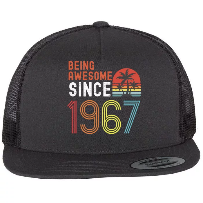 Being Awesome Since 1967, Made In 1967, Vintage 54th Birthday Flat Bill Trucker Hat