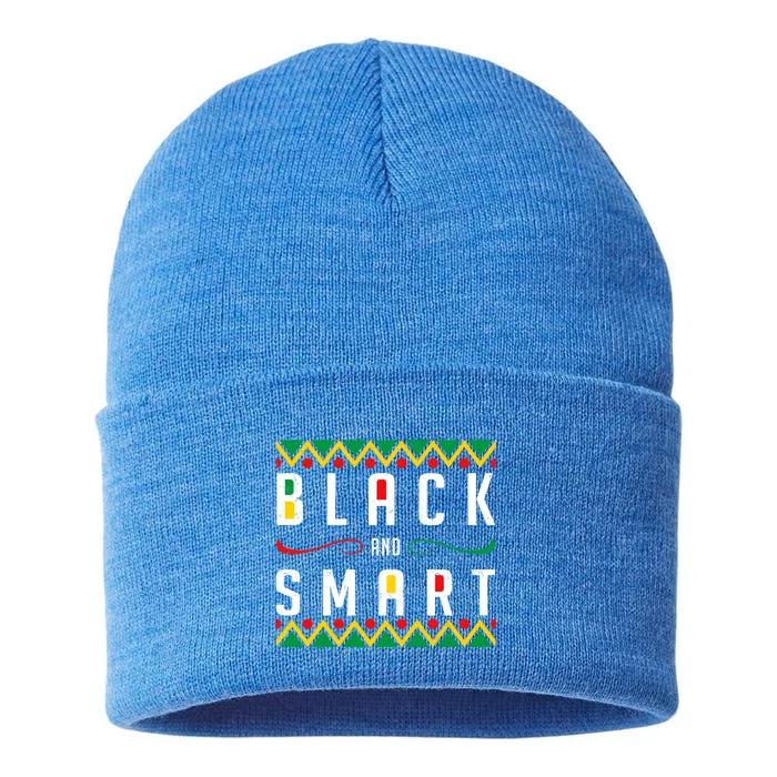 Black And Smart Melanin African Juneteenth Independence Day Great Gift Sustainable Knit Beanie